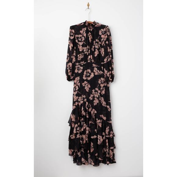 MISA Los Angeles Aubrey Dress in Black Floral Size M - Picture 4 of 9
